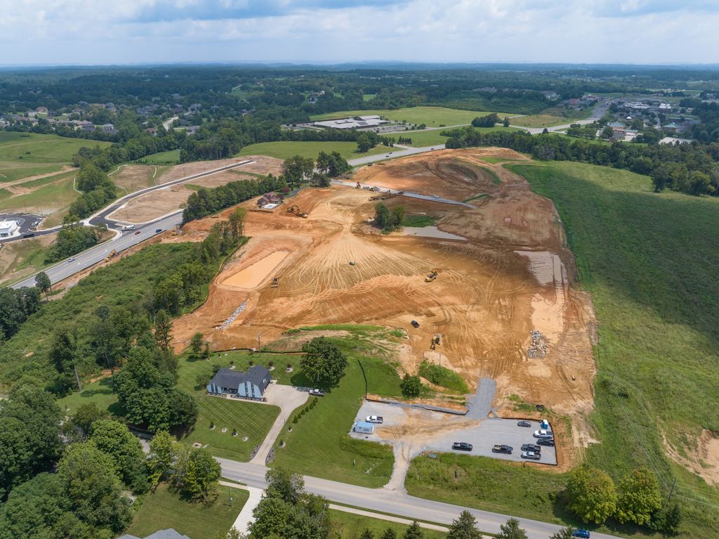 Earthwork across a medical clinic site in Elizabethtown in July 2026